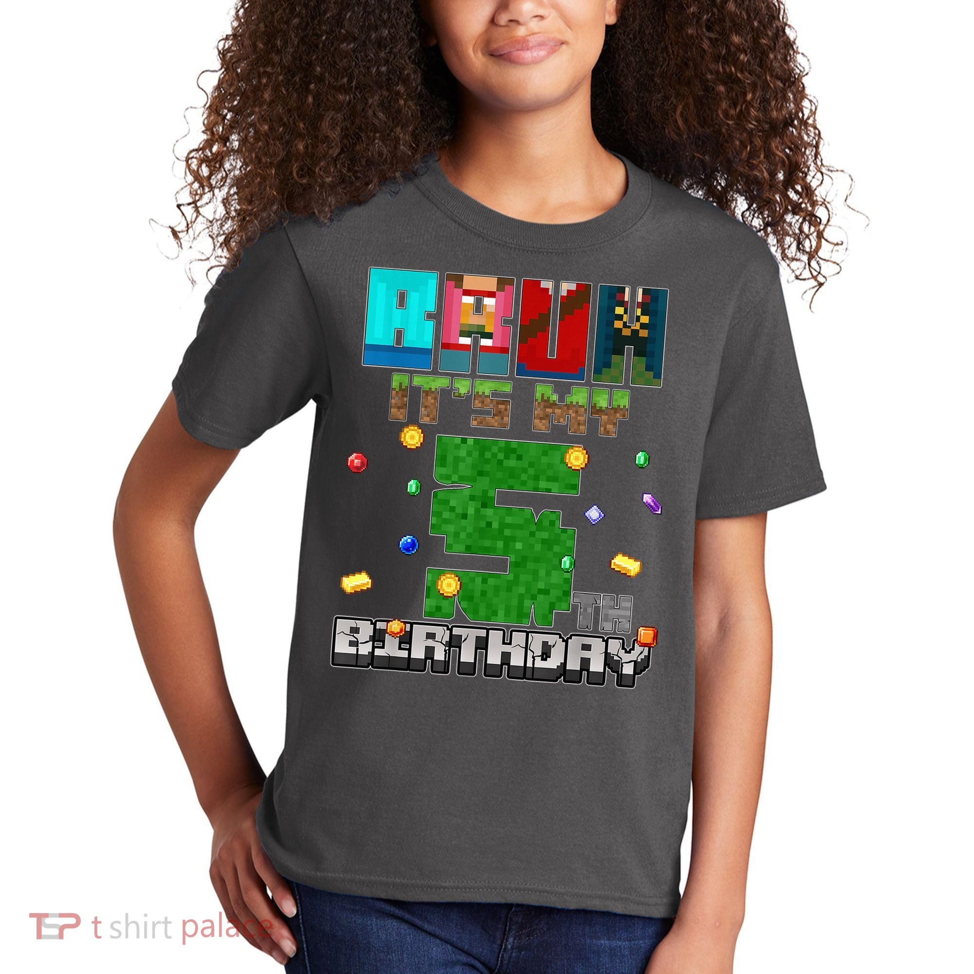 Bruh It'S My 5th Birthday Video Game Pixel Bday Kids T-Shirt