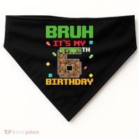 Bruh It'S My 6th Birthday 6 Years Old Birthday Gaming Pixel USA-Made Doggie Bandana thumb 0