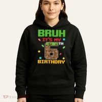Bruh It'S My 6th Birthday 6 Years Old Birthday Gaming Pixel Hoodie thumb 5