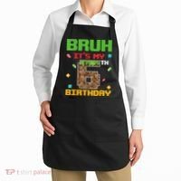 Bruh It'S My 6th Birthday 6 Years Old Birthday Gaming Pixel Apron thumb 2