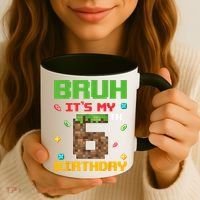 Bruh It'S My 6th Birthday 6 Years Old Birthday Gaming Pixel Coffee Mug thumb 3