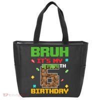 Bruh It'S My 6th Birthday 6 Years Old Birthday Gaming Pixel Tote Bag thumb 0