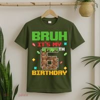 Bruh It'S My 6th Birthday 6 Years Old Birthday Gaming Pixel T-Shirt thumb 2