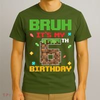 Bruh It'S My 6th Birthday 6 Years Old Birthday Gaming Pixel T-Shirt thumb 3