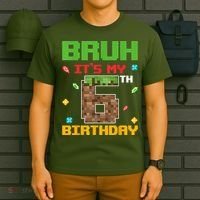 Bruh It'S My 6th Birthday 6 Years Old Birthday Gaming Pixel T-Shirt thumb 6