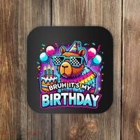 Bruh Its My Birthday Capybara Family Party Bday Gift Coaster thumb 0