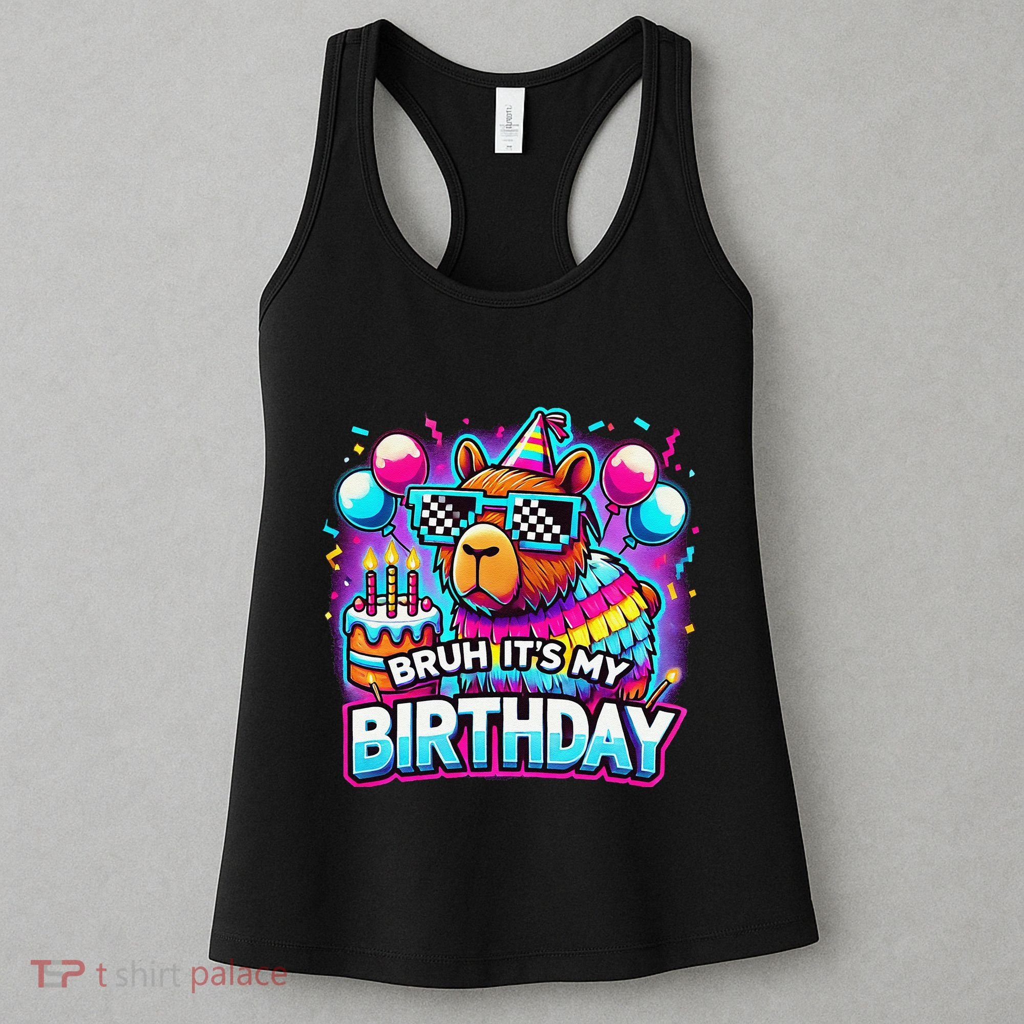 Bruh Its My Birthday Capybara Family Party Bday Gift Women's Tank Top