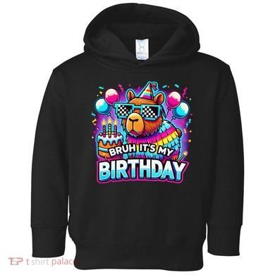 Bruh Its My Birthday Capybara Family Party Bday Gift Toddler Hoodie