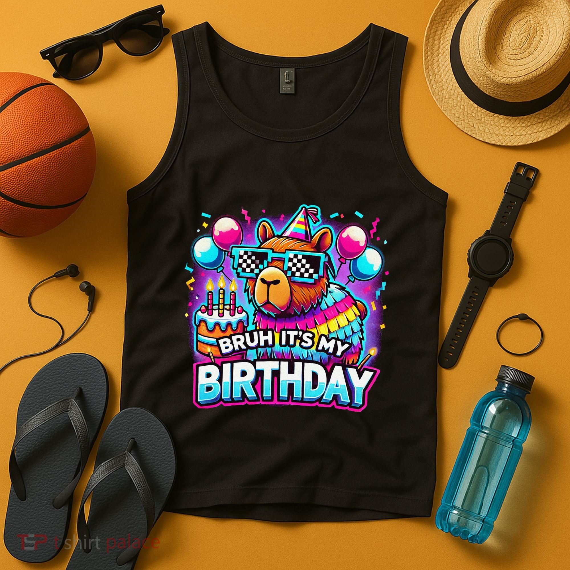 Bruh Its My Birthday Capybara Family Party Bday Gift Tank Top
