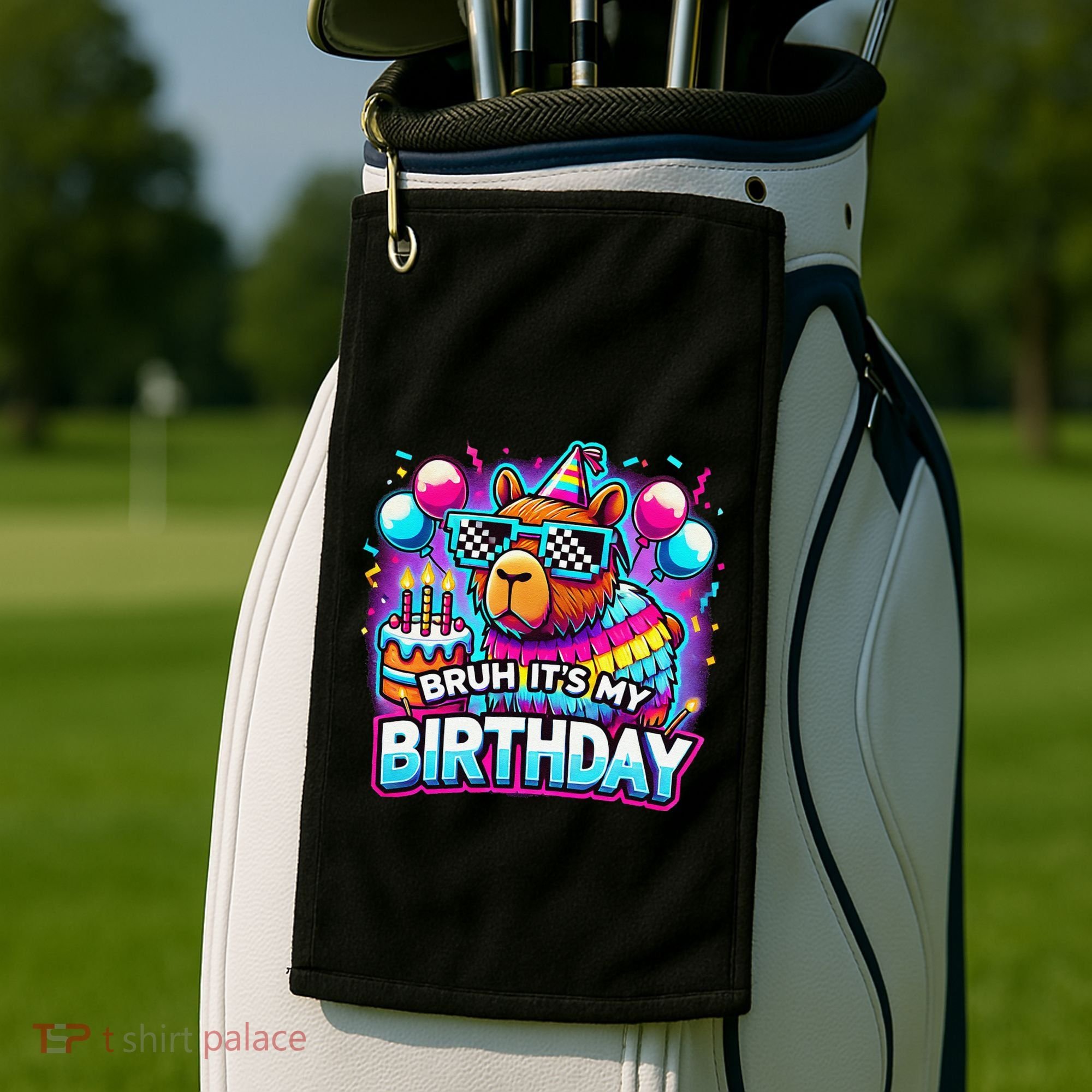 Bruh Its My Birthday Capybara Family Party Bday Gift Golf Towel