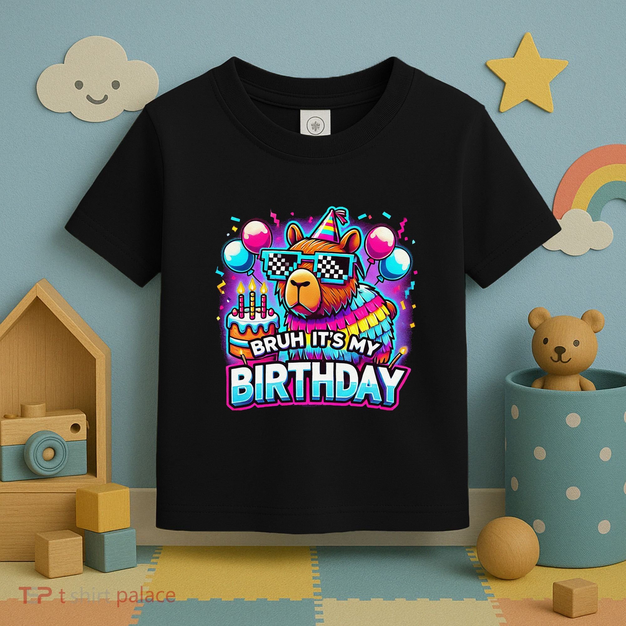 Bruh Its My Birthday Capybara Family Party Bday Gift Toddler T-Shirt
