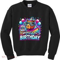 Bruh Its My Birthday Capybara Family Party Bday Gift Kids Sweatshirt thumb 0