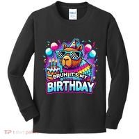 Bruh Its My Birthday Capybara Family Party Bday Gift Kids Long Sleeve Shirt thumb 0