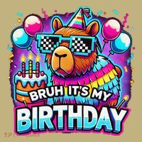 Bruh Its My Birthday Capybara Family Party Bday Gift Sweatshirt thumb 2