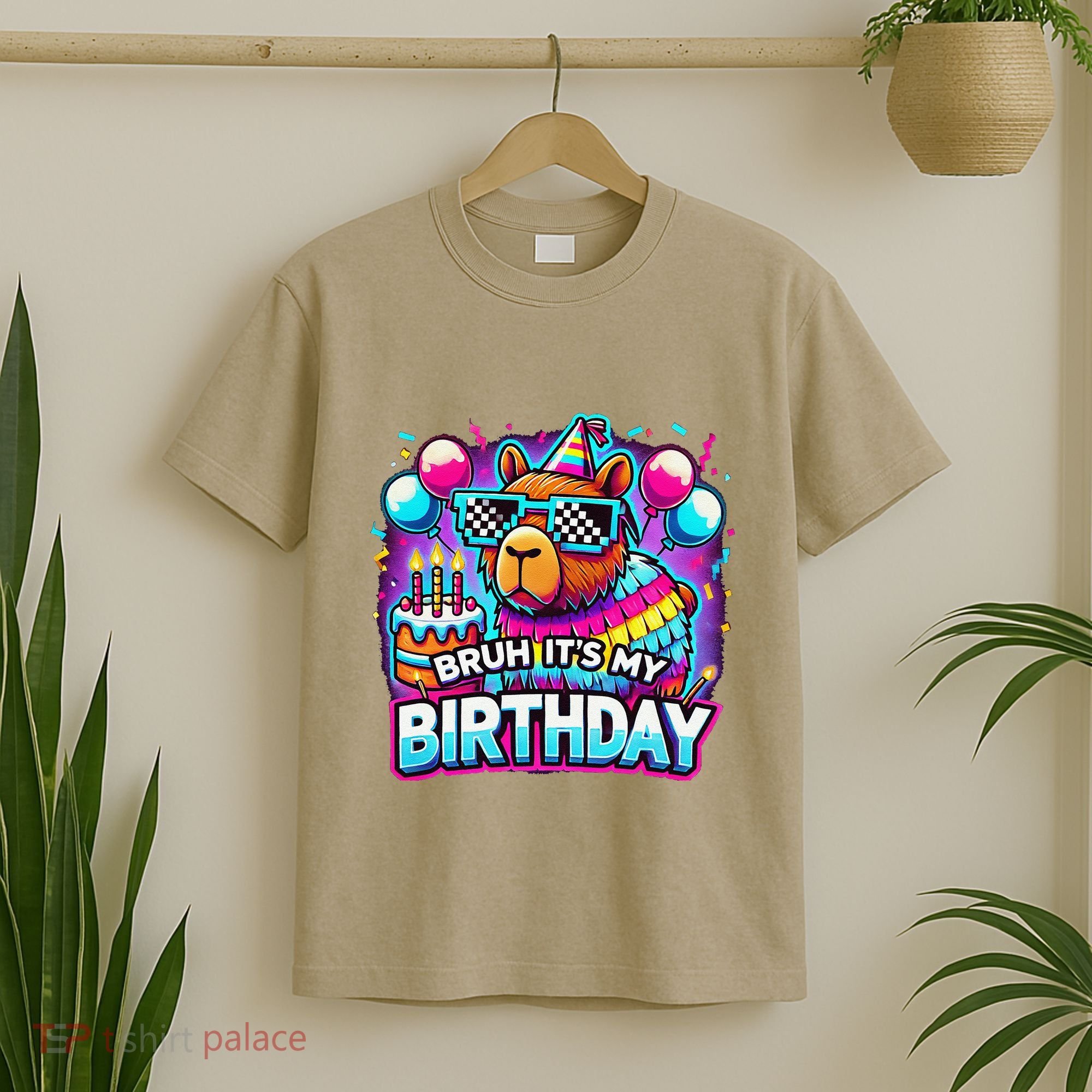 Bruh Its My Birthday Capybara Family Party Bday Gift T-Shirt
