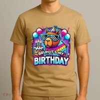 Bruh Its My Birthday Capybara Family Party Bday Gift T-Shirt thumb 3