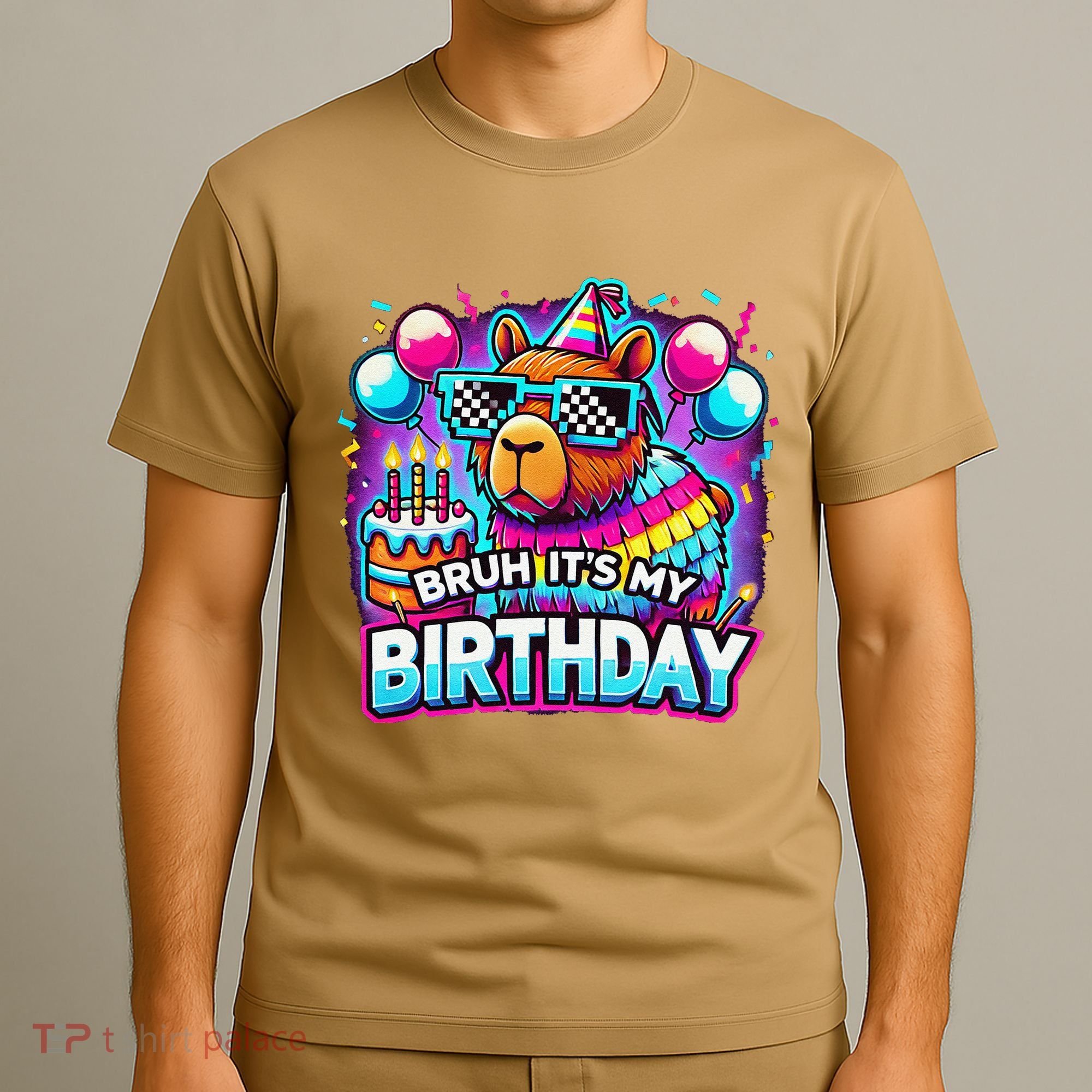 Bruh Its My Birthday Capybara Family Party Bday Gift T-Shirt