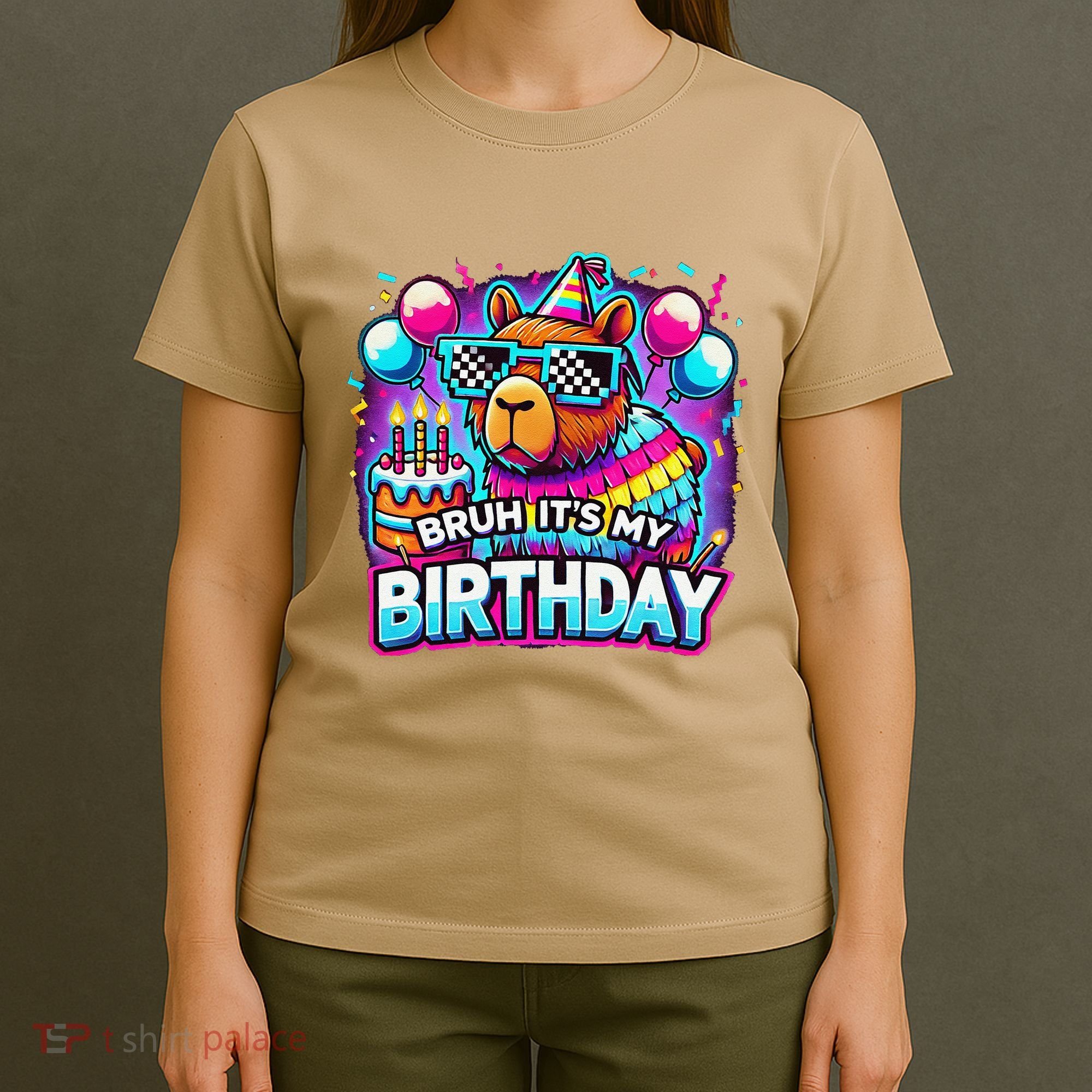 Bruh Its My Birthday Capybara Family Party Bday Gift T-Shirt