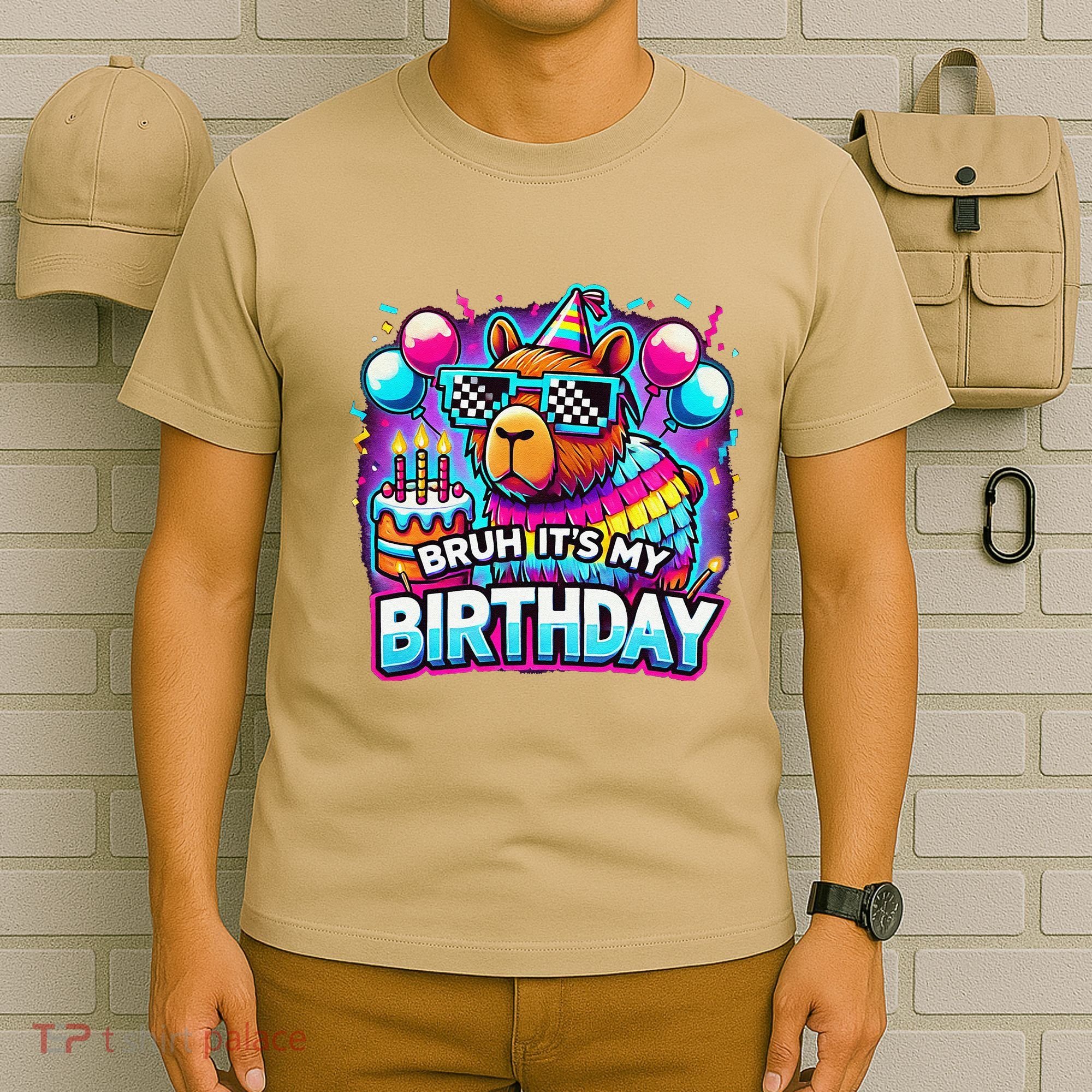 Bruh Its My Birthday Capybara Family Party Bday Gift T-Shirt