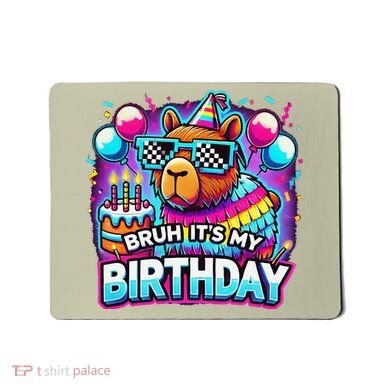Bruh Its My Birthday Capybara Family Party Bday Gift Mousepad
