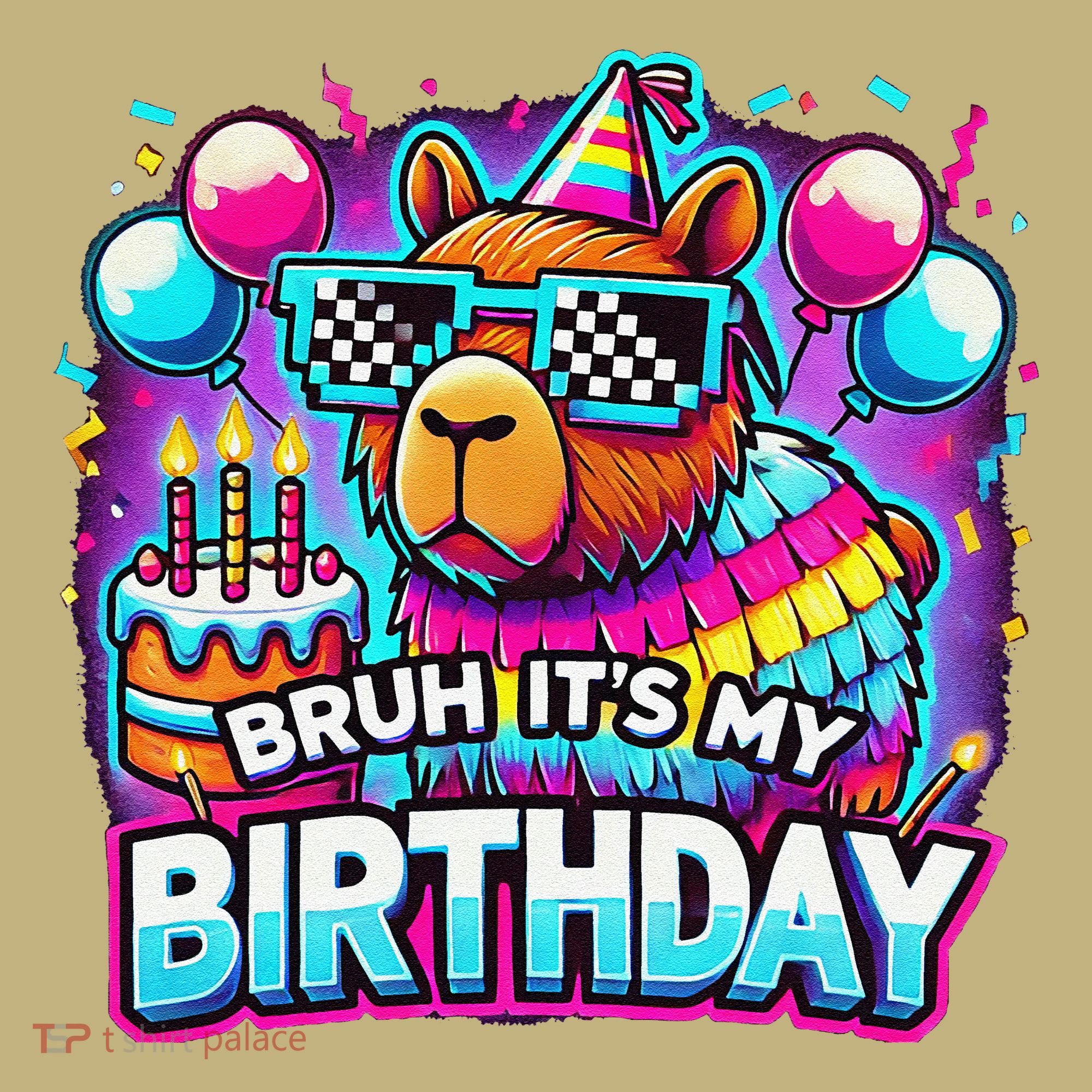 Bruh Its My Birthday Capybara Family Party Bday Gift Kids T-Shirt