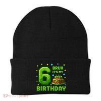 Bruh It'S My 6th Birthday Boy Gamer Pixel 6 Year Old Beanie thumb 0