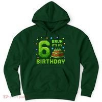 Bruh It'S My 6th Birthday Boy Gamer Pixel 6 Year Old Hoodie thumb 0
