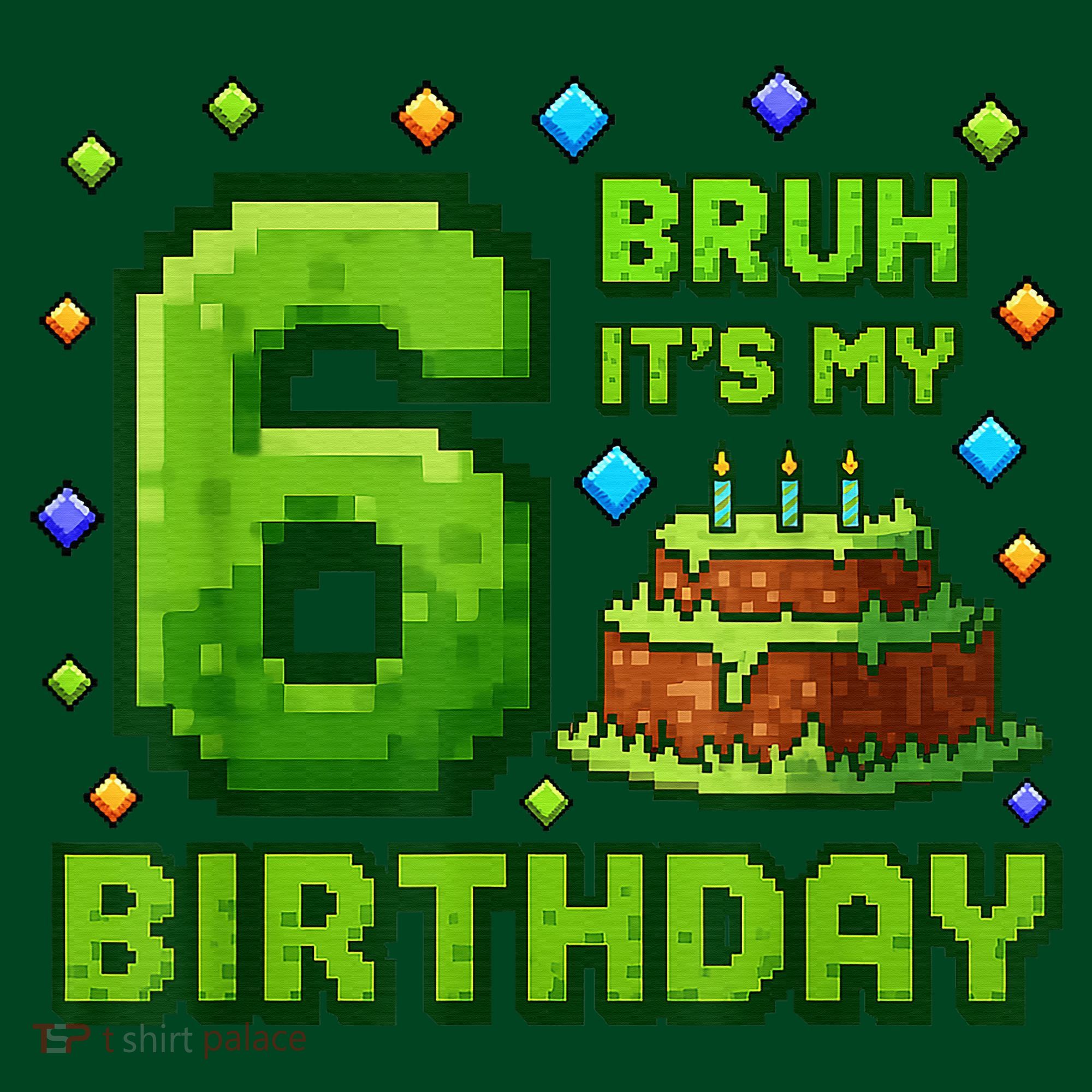 Bruh It'S My 6th Birthday Boy Gamer Pixel 6 Year Old Hoodie