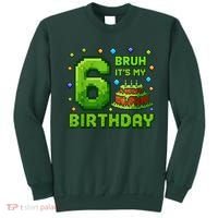 Bruh It'S My 6th Birthday Boy Gamer Pixel 6 Year Old Sweatshirt thumb 0