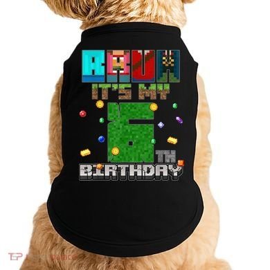 Bruh It'S My 6th Birthday Video Game Pixel Birthday Boy Doggie Tank