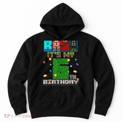 Bruh It'S My 6th Birthday Video Game Pixel Birthday Boy Hoodie