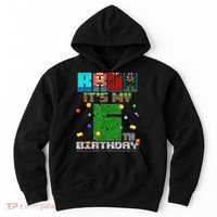 Bruh It'S My 6th Birthday Video Game Pixel Birthday Boy Hoodie thumb 0