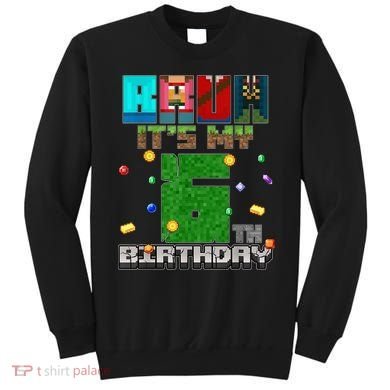 Bruh It'S My 6th Birthday Video Game Pixel Birthday Boy Sweatshirt