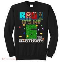 Bruh It'S My 6th Birthday Video Game Pixel Birthday Boy Sweatshirt thumb 0