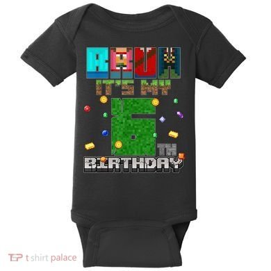 Bruh It'S My 6th Birthday Video Game Pixel Birthday Boy Baby Bodysuit