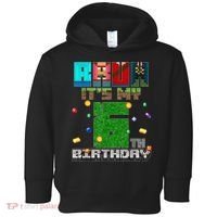 Bruh It'S My 6th Birthday Video Game Pixel Birthday Boy Toddler Hoodie thumb 0