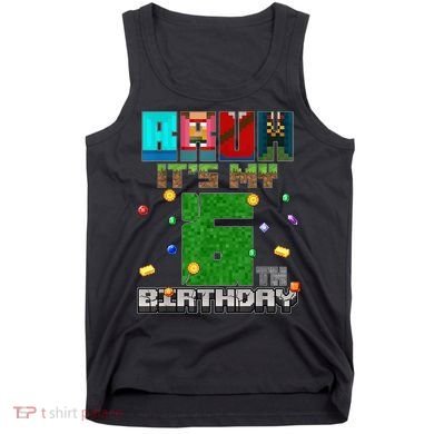 Bruh It'S My 6th Birthday Video Game Pixel Birthday Boy Tank Top