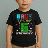 Bruh It'S My 6th Birthday Video Game Pixel Birthday Boy Toddler T-Shirt thumb 2