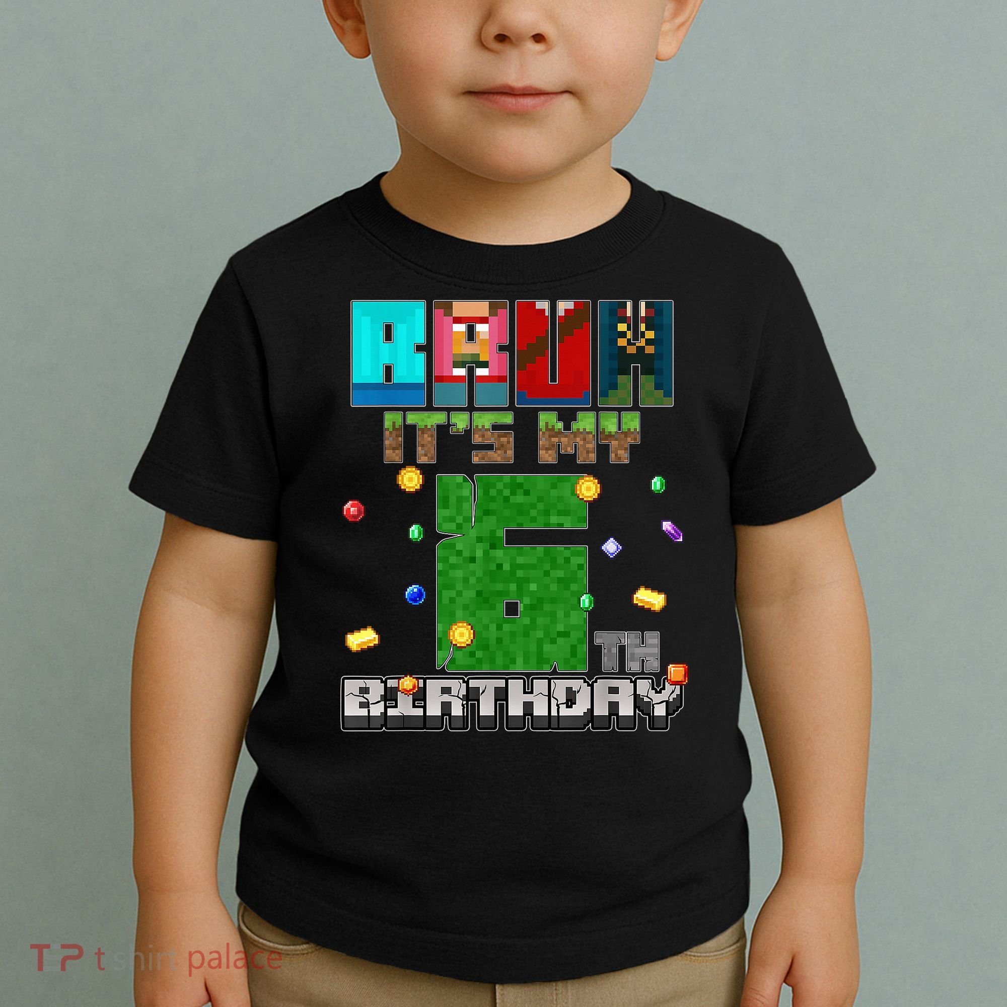 Bruh It'S My 6th Birthday Video Game Pixel Birthday Boy Toddler T-Shirt