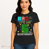 Bruh It'S My 6th Birthday Video Game Pixel Birthday Boy Women's T-Shirt thumb 4