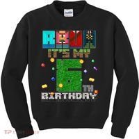 Bruh It'S My 6th Birthday Video Game Pixel Birthday Boy Kids Sweatshirt thumb 0