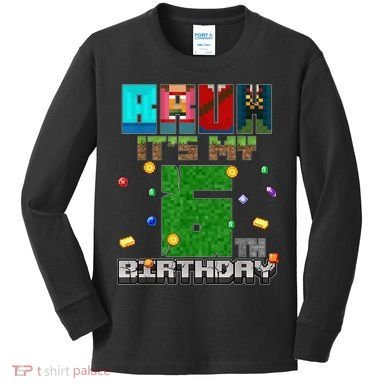 Bruh It'S My 6th Birthday Video Game Pixel Birthday Boy Kids Long Sleeve Shirt