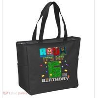 Bruh It'S My 6th Birthday Video Game Pixel Birthday Boy Tote Bag thumb 2