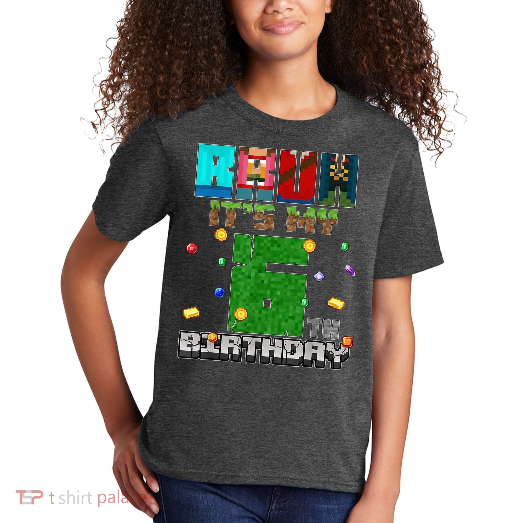 Bruh It'S My 6th Birthday Video Game Pixel Birthday Boy Kids T-Shirt