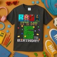 Bruh It'S My 6th Birthday Video Game Pixel Birthday Boy Kids T-Shirt thumb 3