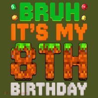 Bruh It'S My 8th Birthday 8 Year Old Birthday Boy Pixel Game Mousepad thumb 1