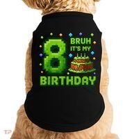 Bruh It'S My 8th Birthday Boy Gamer Pixel 8 Year Old Doggie Tank thumb 0