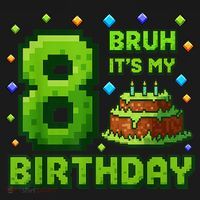 Bruh It'S My 8th Birthday Boy Gamer Pixel 8 Year Old Ornament thumb 1