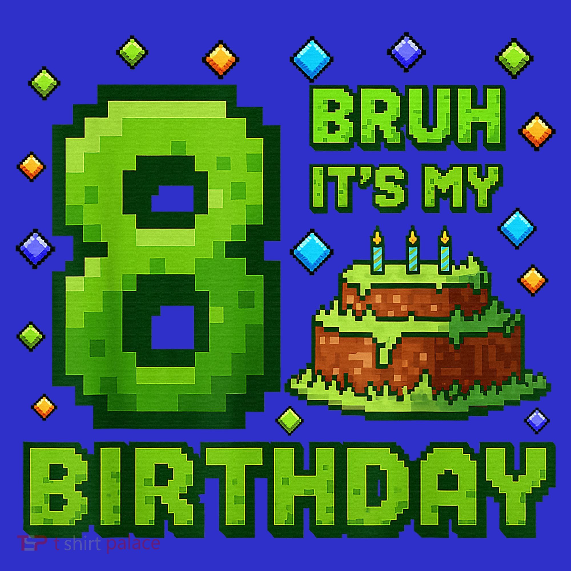 Bruh It'S My 8th Birthday Boy Gamer Pixel 8 Year Old Visor