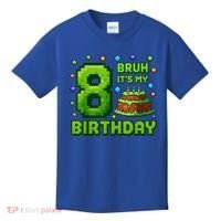 Bruh It'S My 8th Birthday Boy Gamer Pixel 8 Year Old Kids T-Shirt thumb 0